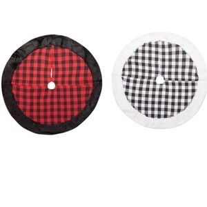 Winter Wonder Lane Buffalo Check 48" White & Black Tree Skirt